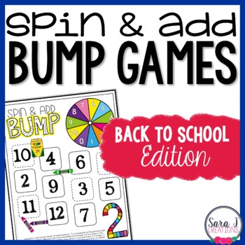 Addition Fact Fluency Games - Back To School Bump By Sara J Creations