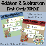 Back to School Addition & Subtraction Flash Cards BUNDLE/M
