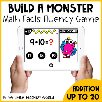 Preview of Back to School Addition Up To 20 Math Facts Fluency Game