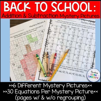Preview of Back to School Addition and Subtraction Mystery Pictures