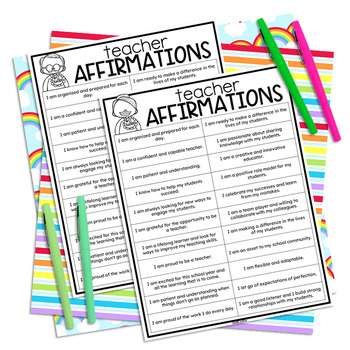 Back to School Affirmations for Teachers by Agee and Row | TPT