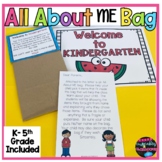 Back to School All About ME Bag  First Week of School Activity