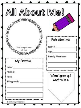 Back to School: All About Me! by Creative kreations | TpT