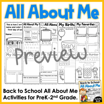 Back to School All About Me by Mrs Teachergarten | TpT