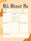 Back-to-School All About Me Activity