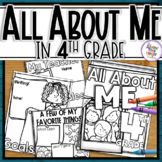 Back to School All About Me Activity Book for 4th Grade
