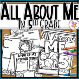Back to School All About Me Book for 5th Grade