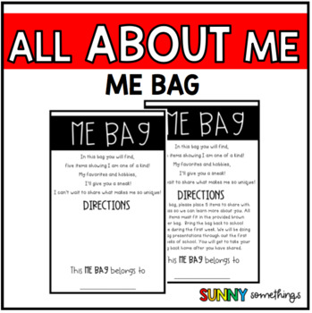 Back to School All About Me Bags by Sunny Somethings | TpT