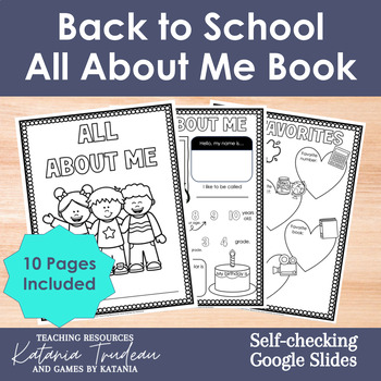 Back to School All About Me Book | TPT
