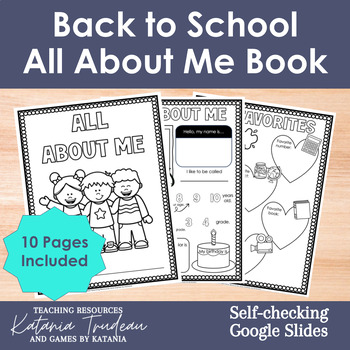 Back To School All About Me Book 