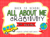 Back to School All About Me Craftivity- Sixth Grade