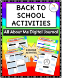 Back to School: All About Me Digital Journal (Distance Lea