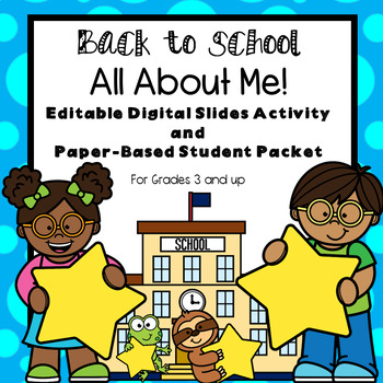 Back to School All About Me Digital Slides Activity--Editable for ...
