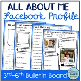 Back to School Activities All About Me Facebook Profile Po