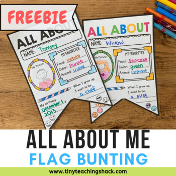 Preview of Back to School All About Me Flag Bunting Freebie (US, UK, Spanish version)