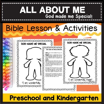 Preview of Back to School Bible Lesson for Kids  All About Me: God Made Me Special 