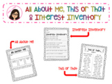 Back to School - All About Me, Interest Inventory, & This or That