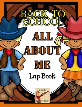 Preview of Back to School All About Me Lap Book with a Western Theme Common Core Inspired