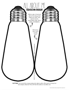 Back to School All About Me & Motivational Edison Bulbs {Classroom Decor}