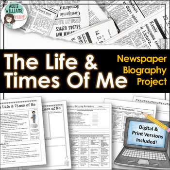 Preview of Back to School - All About Me Newspaper Activity - DIGITAL & PRINT