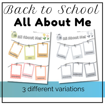 Back to School All About Me Poster by Little Wonder Scribbles | TPT