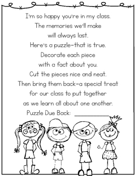 Back to School All About Me Puzzle {FREEBIE!} by Just Reed | TpT