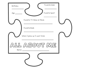 Pieces of me—all about me puzzle