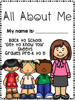 Preview of Back to School 'All About Me' Sheets (Differentiated for Pre-K to 5th grade)