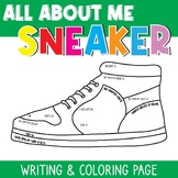 Back to School -All About Me Sneaker Writing Coloring page