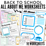 Back to School All About Me Worksheets • Favorite Things •