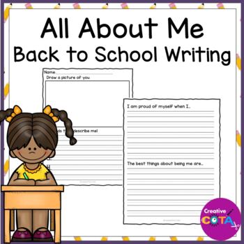 Preview of Occupational Therapy Back to School All About Me Writing Prompts and Activities