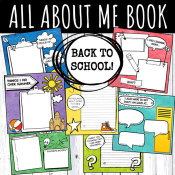 Back to School All About Me book - Digital for Distance Learning