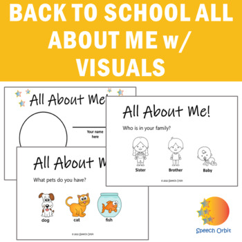 Preview of Back to School All About Me w/ visuals