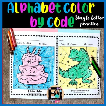 Preview of Back to School Alphabet Color by Code Letter recognition Activity 