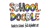 Back to School Alphabet Doodle| Alphabet Sublimation Clipa