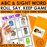 Editable Sight Word Games and ABC Center Activity | Roll, 