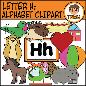 Back to School Alphabet and Phonics Clip Art: Letter H [TWMM Clip Art]