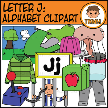 Preview of Back to School Alphabet and Phonics Clip Art: Letter J [TWMM Clip Art]