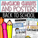 Back to School Anchor Charts and Classroom Rules Posters