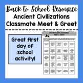 Back to School Ancient Civilizations Classmate Meet & Greet