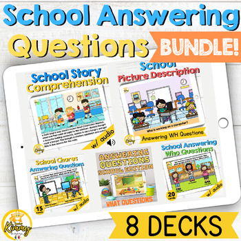 Preview of Back to School Answering Questions Boom Cards Bundle