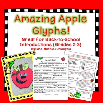 Preview of Back to School Apple Craftivity Glyph Writing Introduction Activity Grades 2-3