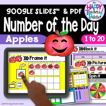 Preview of Back to School Apples Number of the Day Drag and Drop for Google Slides™ PDF 