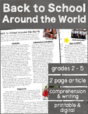 Back to School Around the World Reading Passage & Comprehe