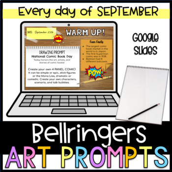 Preview of Back to School Art Bell Ringers Sketchbook Warm Ups Digital Resources