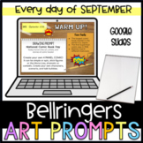 Back to School Art Bell Ringers Sketchbook Warm Ups Digita