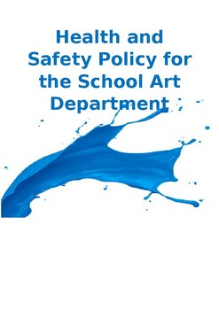 Preview of Back to School. Art Department Health and Safety Policy. Fully Editable