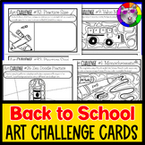 Back to School Art Lesson Challenge Cards, 40 Drawing Prom