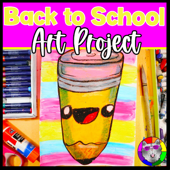 Preview of Back to School Art Lesson Plan, Pencil Artwork for K, 1st, 2nd Grade