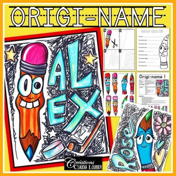 Preview of Back to School Art Project : Origi-Name - Art Lesson Plan